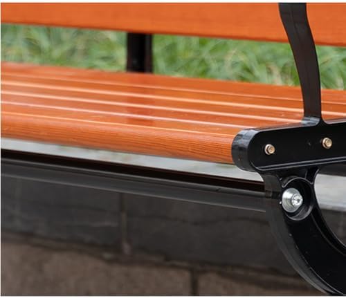 Outdoor Metal Garden Bench with Backrest Armrests Patio Seat