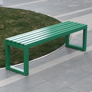 3 Seater Garden Bench Backless Wood Metal Outdoor Patio Seat