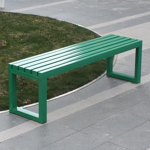 3 Seater Garden Bench Backless Wood Metal Outdoor Patio Seat