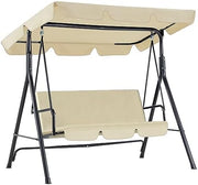 3 Seater Garden Swing Chair with Adjustable Canopy Beige