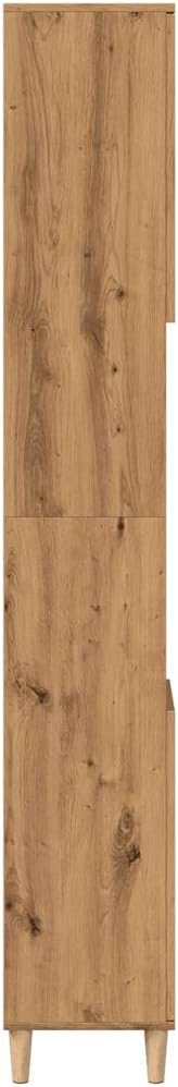 Tall Bathroom Cabinet 6 Compartment 2 Door Oak Unit