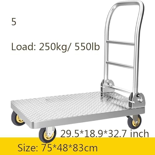 Heavy Duty Steel Platform Trolley Folding Dolly Cart Red