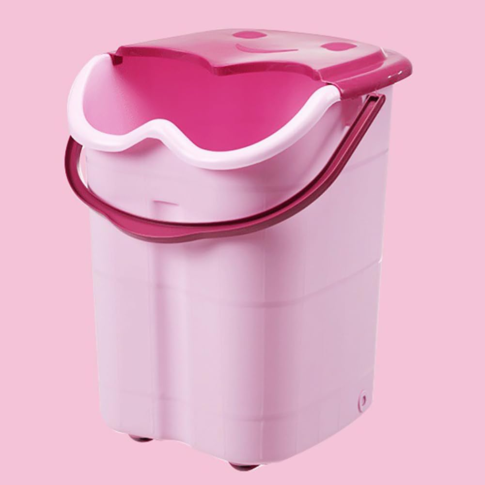 Large Deep Foot Bath Basin Calf Soak Spa Bucket Rollers Drain