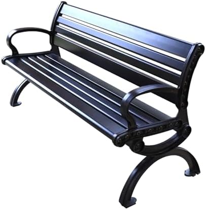 Outdoor Aluminum Garden Bench Patio Park Bench with Backrest 120cm
