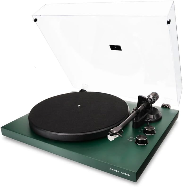 Pine Green Turntable With Built In Phono Preamp