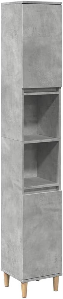 Tall Bathroom Cabinet 6 Compartment 2 Door Grey Unit