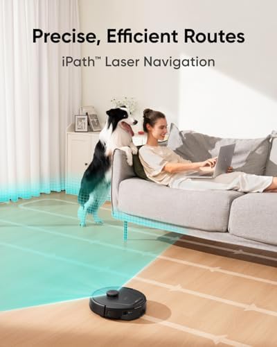 Robot Vacuum 5000Pa LiDAR Smart Mapping App Pet Hair + Body Scale