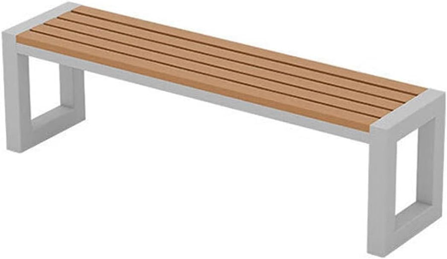 3 Seater Garden Bench Backless Outdoor Patio Seat Wood Metal 108cm