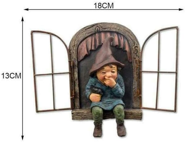 Tree Hugger Gnome Garden Statue Hanging Resin Outdoor Decor