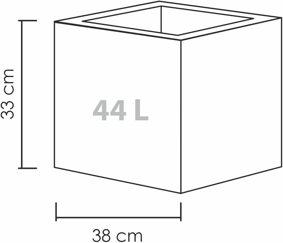 40cm Plant Pot Stony Black Concrete Effect Indoor Outdoor