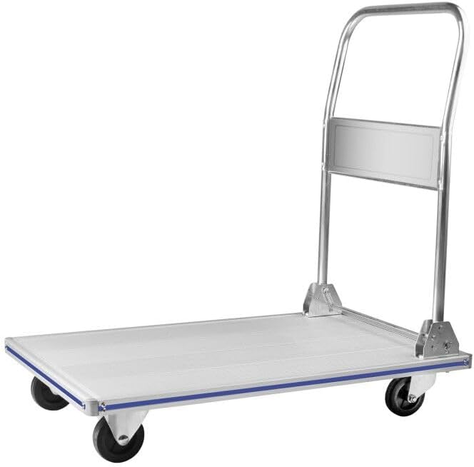 400KG Folding Aluminium Platform Trolley Heavy Duty Push Cart