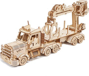 428pc Wooden Truck Crane Model Kit 3D Mechanical Puzzle DIY Build - Kwikley