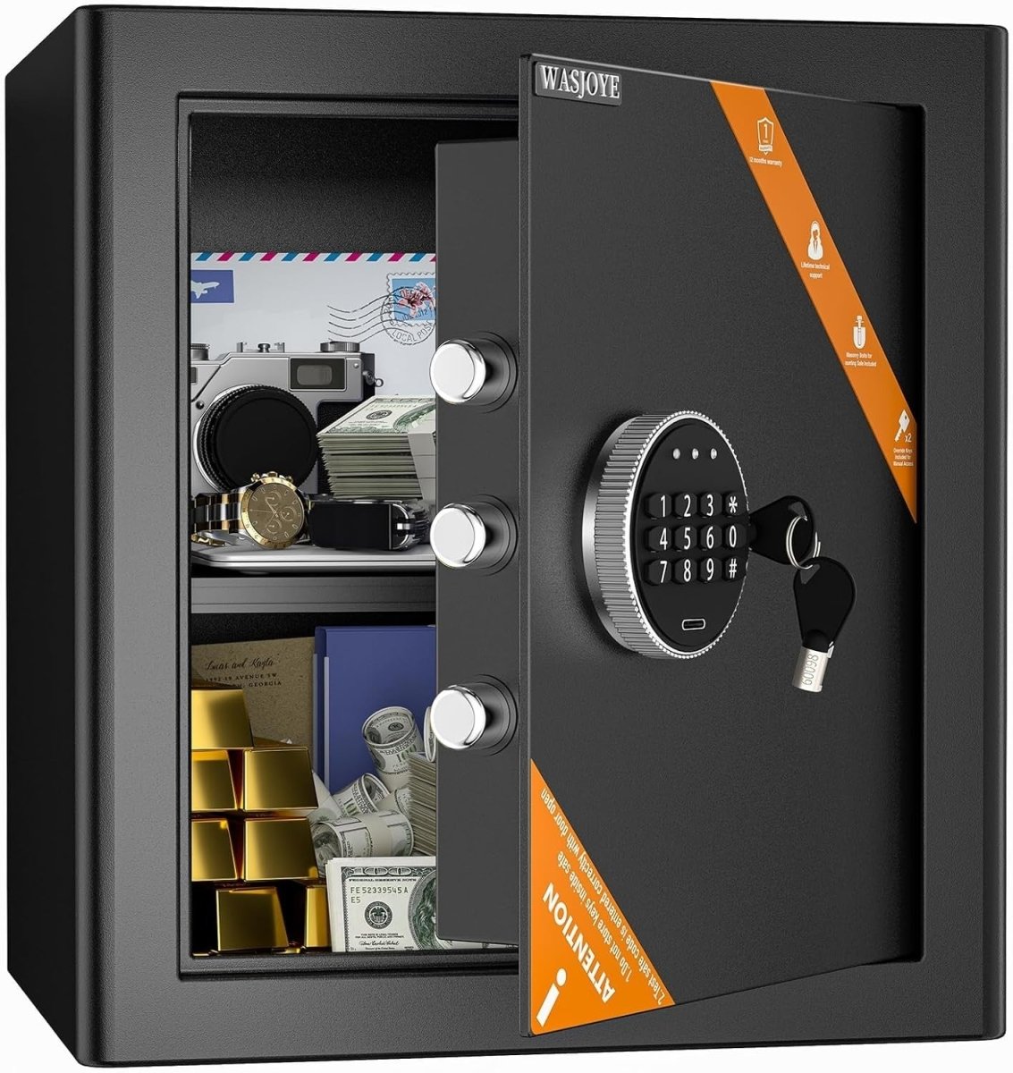 42L Digital Safe Box Electronic Keypad Security Cabinet with Keys - Kwikley