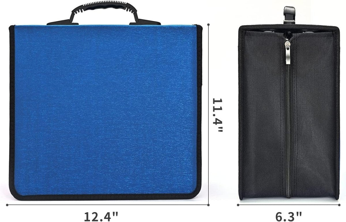 432 CD DVD Storage Case Organizer Binder Wallet Zipper Holder Blue - Kwikley