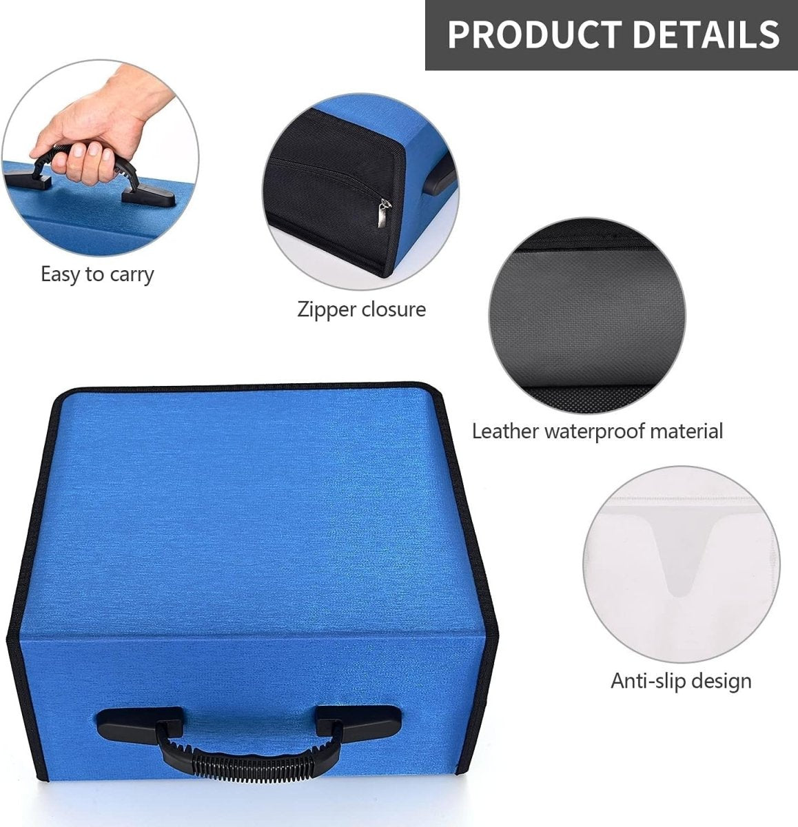 432 CD DVD Storage Case Organizer Binder Wallet Zipper Holder Blue - Kwikley