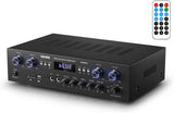 440W Bluetooth 5.0 Stereo Amplifier Black 4 Channel USB SD FM