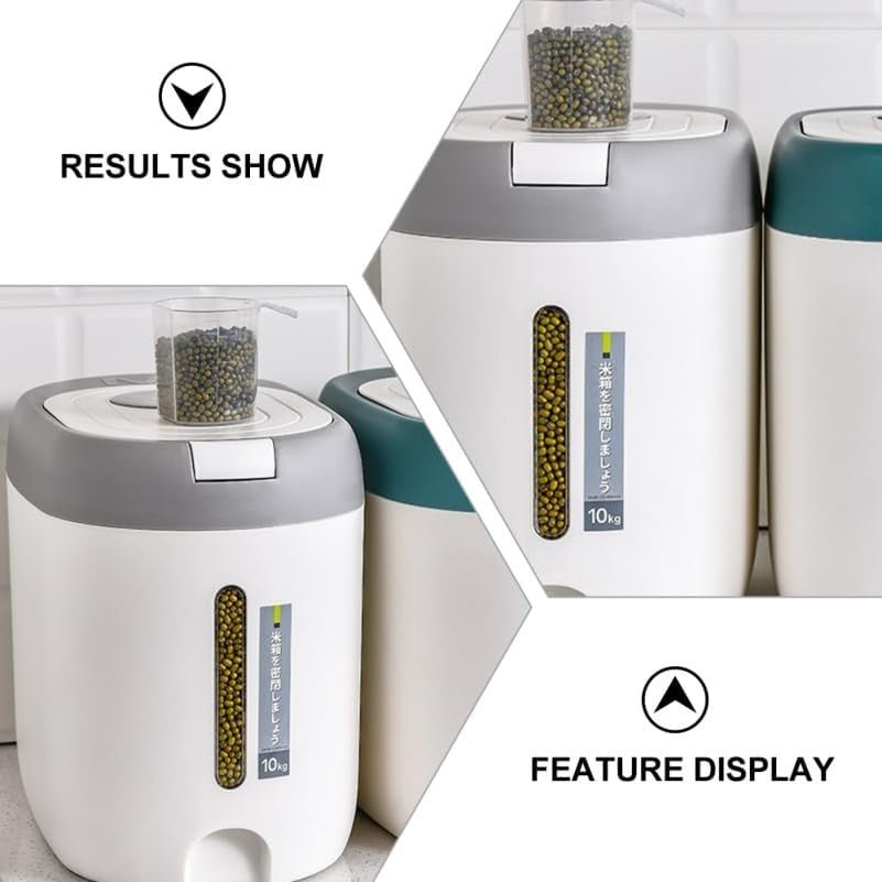 44lb Airtight Rice Storage Container Moisture Proof Bin - Kwikley