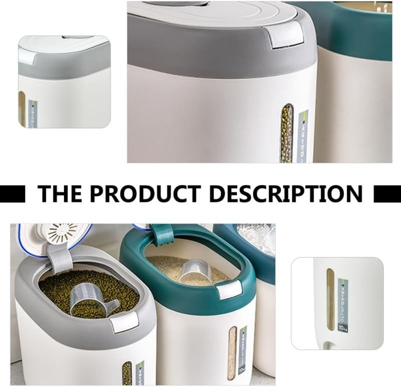44lb Airtight Rice Storage Container Moisture Proof Bin - Kwikley