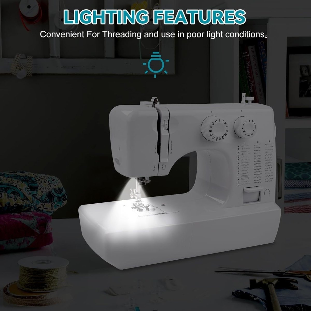 45 Stitch Mini Sewing Machine Double Needle 42pc Kit Beginner Electric - Kwikley