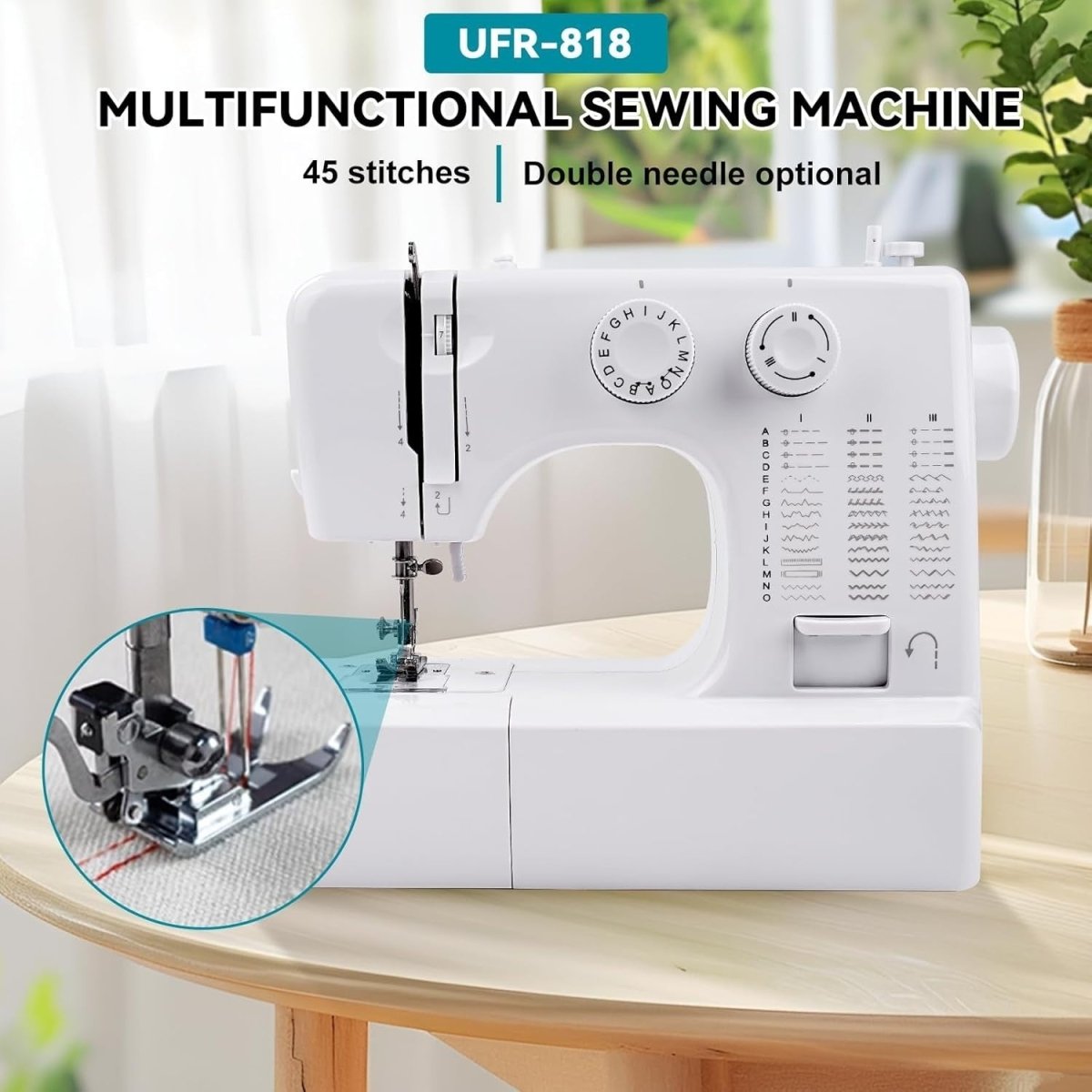 45 Stitch Mini Sewing Machine Double Needle 42pc Kit Beginner Electric - Kwikley