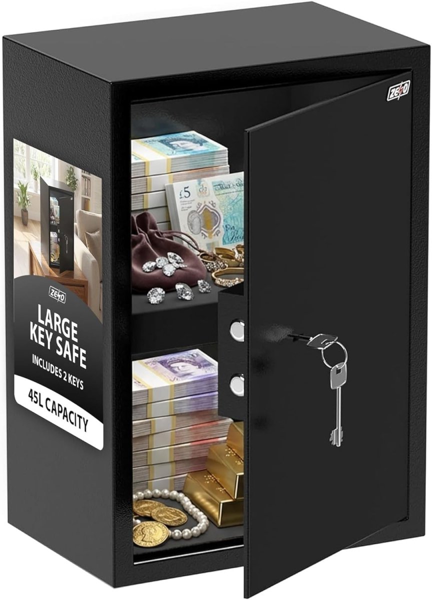 45L Fireproof Safe Box Large Security Cabinet Key Lock Cash Storage - Kwikley