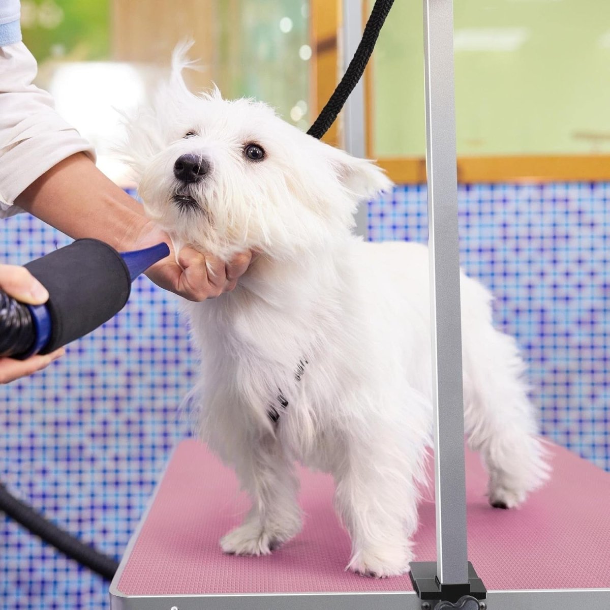 46" Dog Grooming Table Adjustable Height Heavy Duty Non Slip w Basket - Kwikley