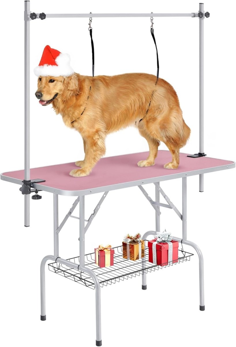 46" Dog Grooming Table Adjustable Height Heavy Duty Non Slip w Basket - Kwikley