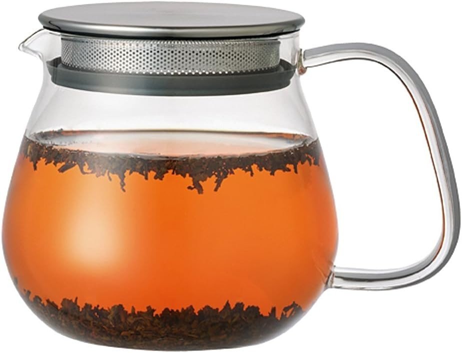 460ml Glass Teapot with Stainless Steel Infuser Heat Resistant Tea Pot - Kwikley