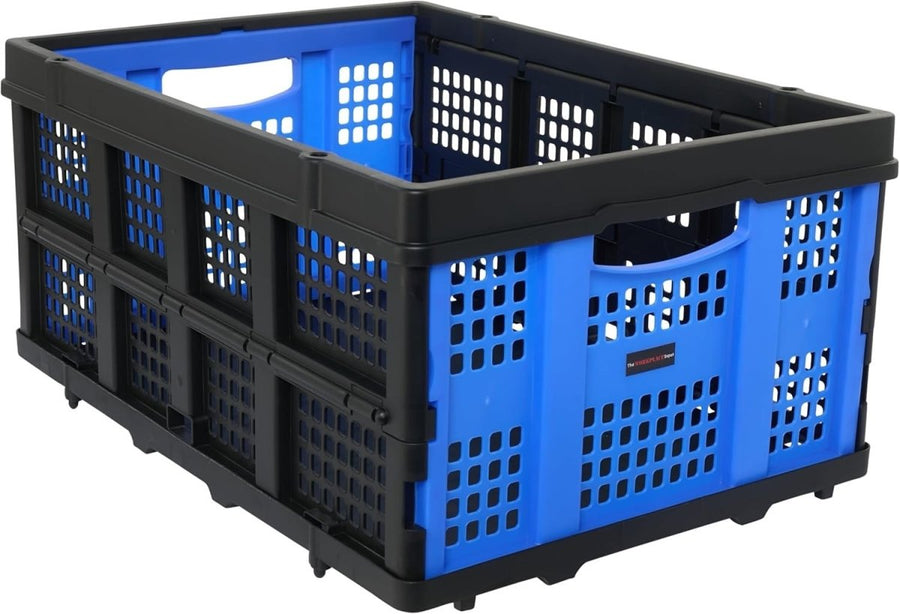 46L Collapsible Storage Crate 55x39.5x27cm Stackable Box - Kwikley