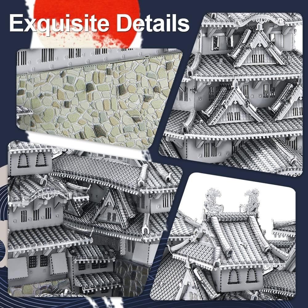 486pc 3D Metal Castle Puzzle Model Kit Stainless Steel Building Decor - Kwikley