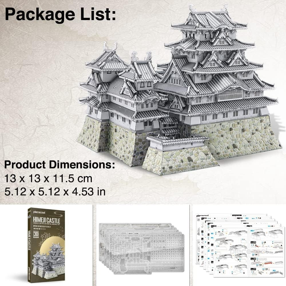 486pc 3D Metal Castle Puzzle Model Kit Stainless Steel Building Decor - Kwikley