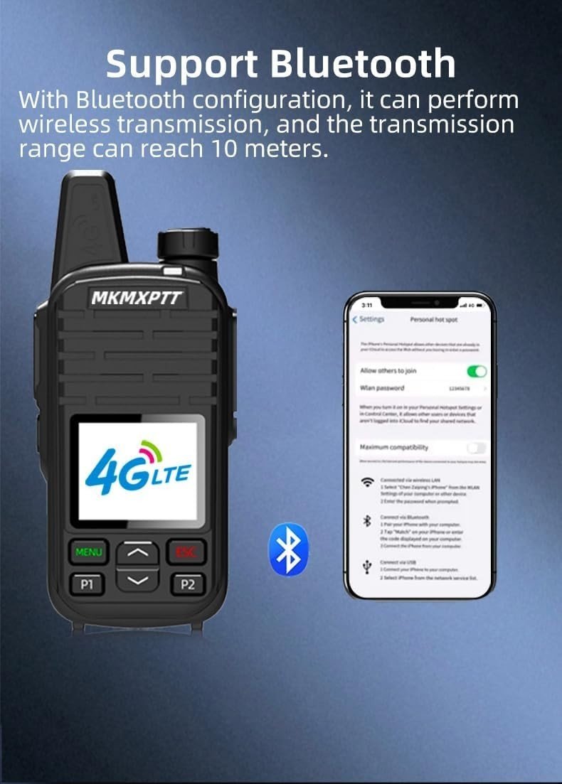 4G LTE WiFi Walkie Talkie Android GPS Global PTT Radio Long Range - Kwikley