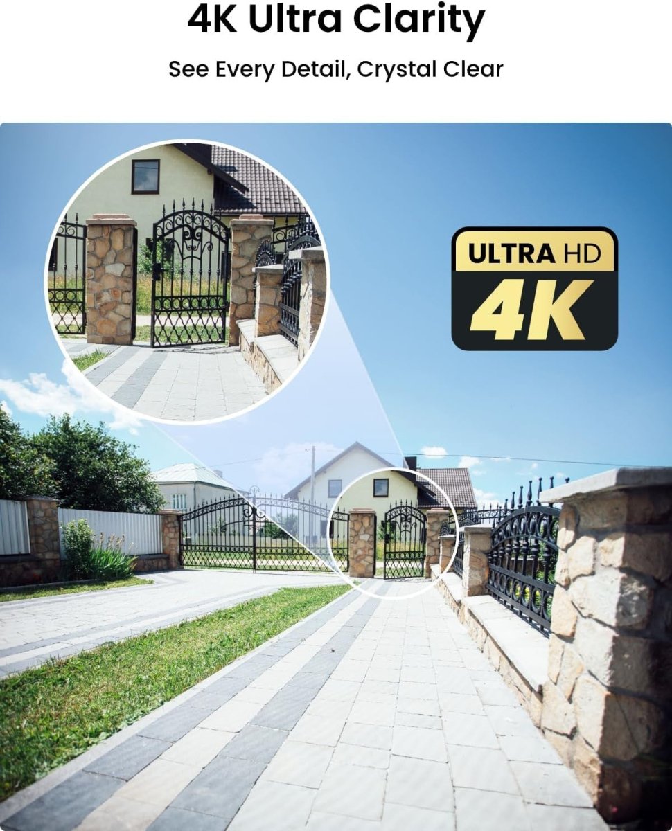 4K PoE Security Camera 8MP AI Human Vehicle Detection IP66 Audio - Kwikley