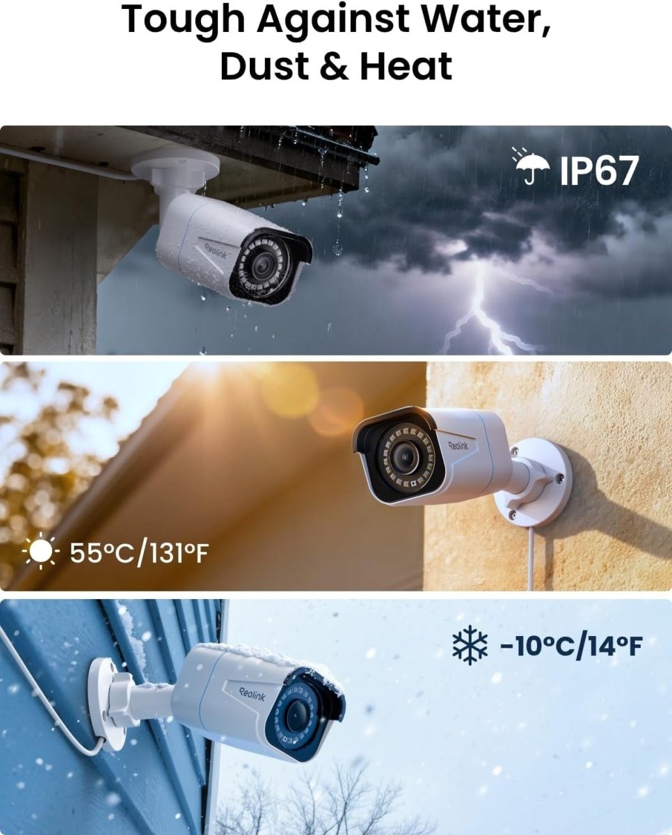 4K PoE Security Camera 8MP AI Human Vehicle Detection IP66 Audio - Kwikley