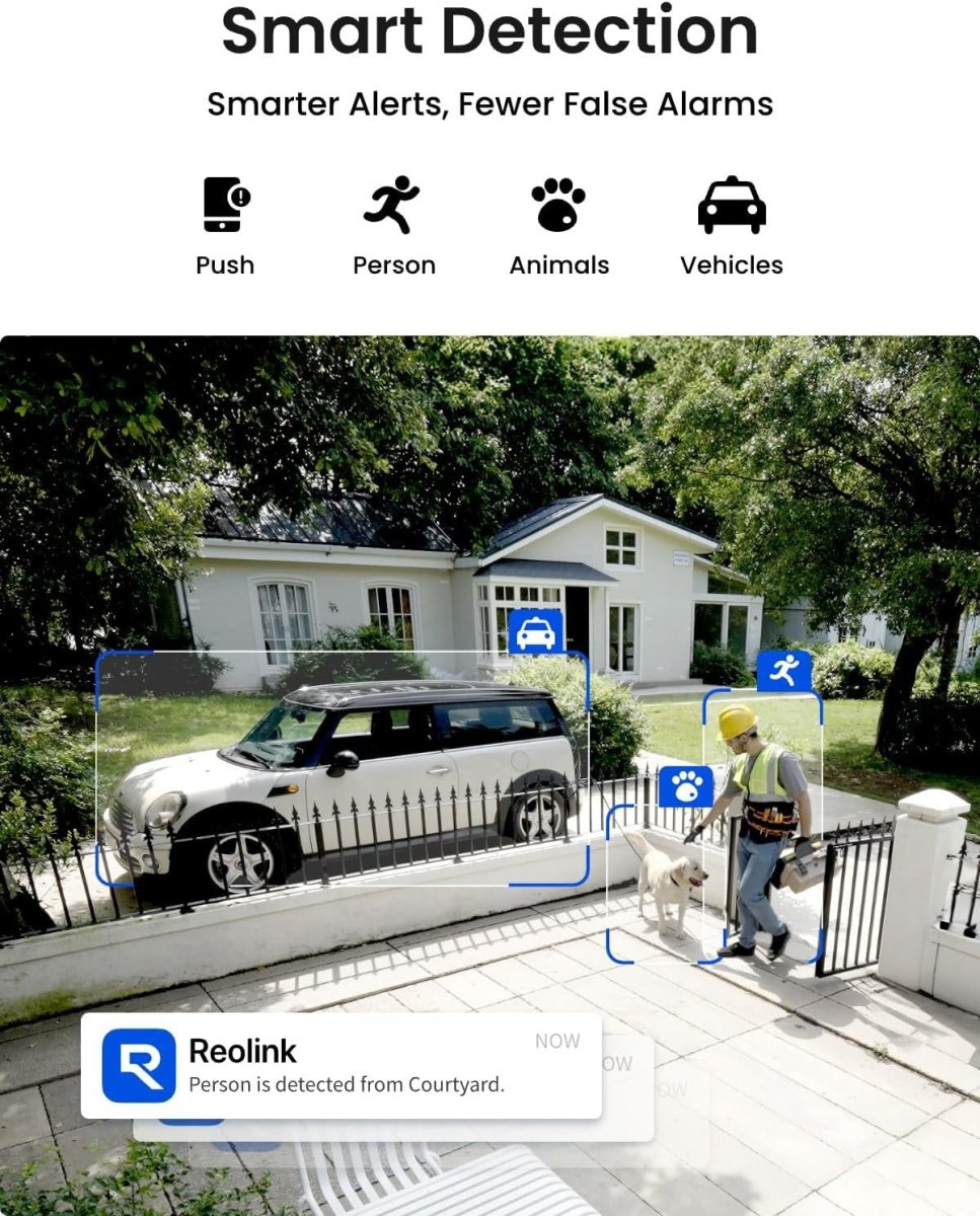 4K PoE Security Camera 8MP AI Human Vehicle Detection IP66 Audio - Kwikley