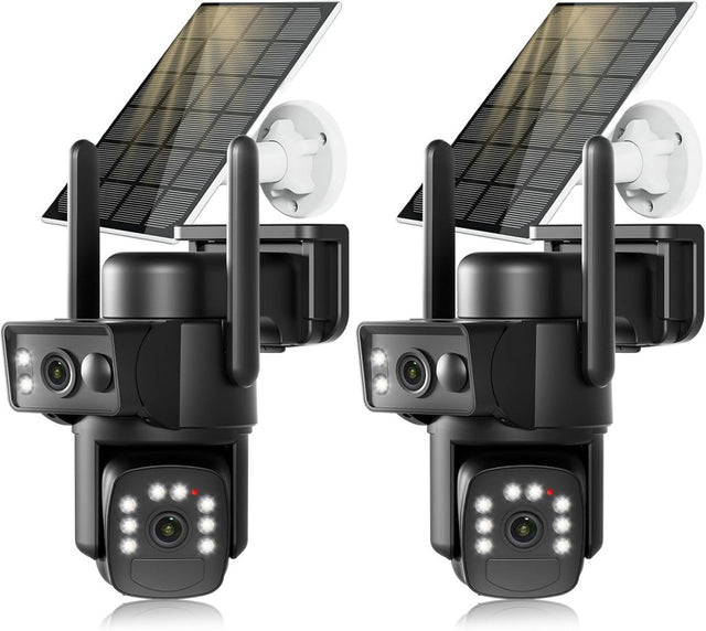 4K Solar Security Camera Wireless Dual Lens PTZ Color Night Vision
