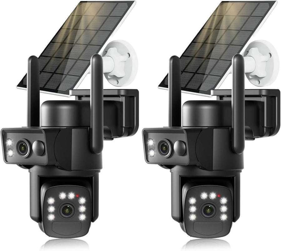 4K Solar Security Camera Wireless Dual Lens PTZ Color Night Vision - Kwikley