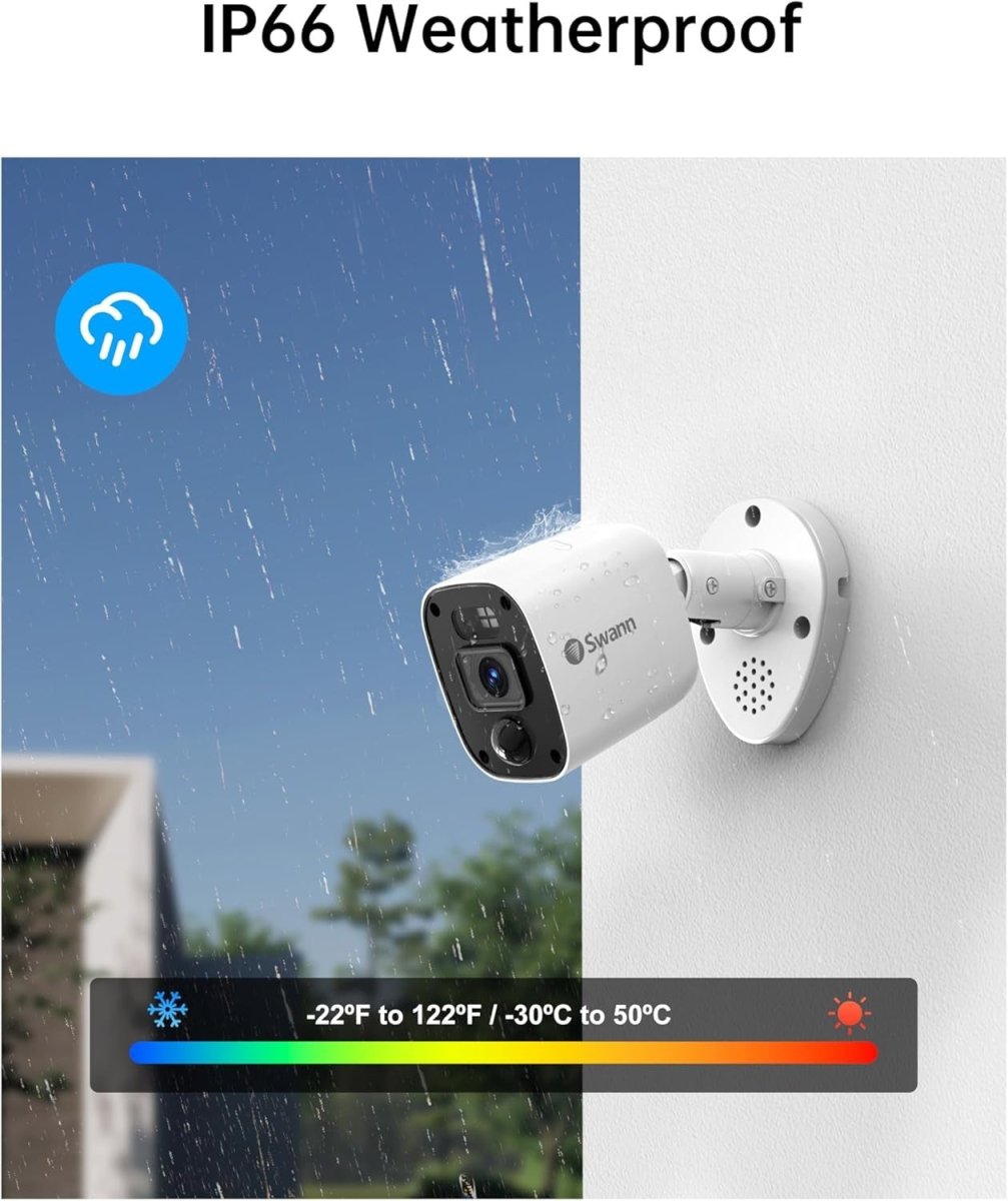 4K UHD Bullet Security Camera Spotlight Color Night Vision Audio IP66 - Kwikley