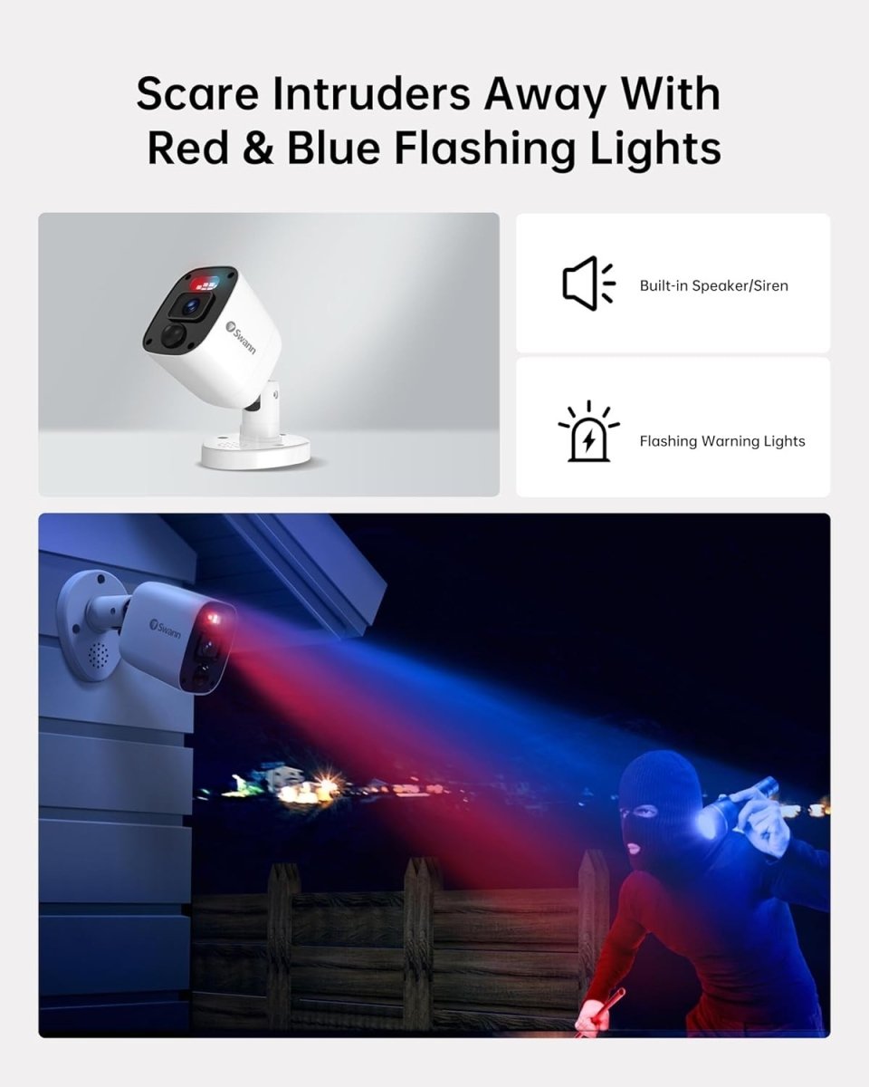 4K UHD Bullet Security Camera Spotlight Color Night Vision Audio IP66 - Kwikley