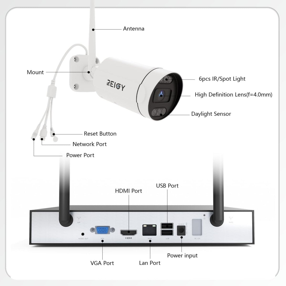 4K Wireless CCTV Camera System 2TB NVR 4 Outdoor Cameras 2 Way Audio - Kwikley