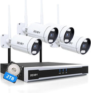 4K Wireless CCTV Camera System 2TB NVR 4 Outdoor Cameras 2 Way Audio - Kwikley