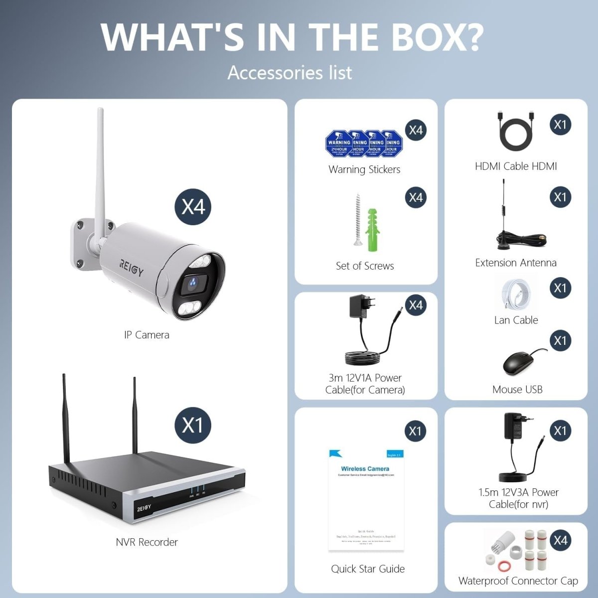 4K Wireless CCTV Camera System 2TB NVR 4 Outdoor Cameras 2 Way Audio - Kwikley