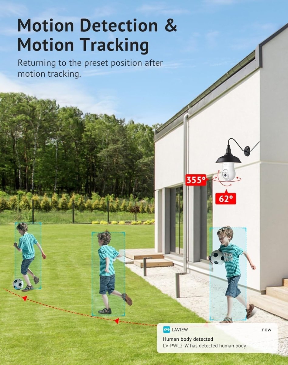 4MP Bulb Security Camera 360° WiFi 2K Night Vision Motion Tracking - Kwikley