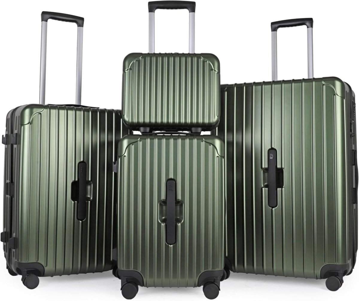 4pc Luggage Set Cabin Medium Large Vanity TSA Lock Spinner Cupholder - Kwikley