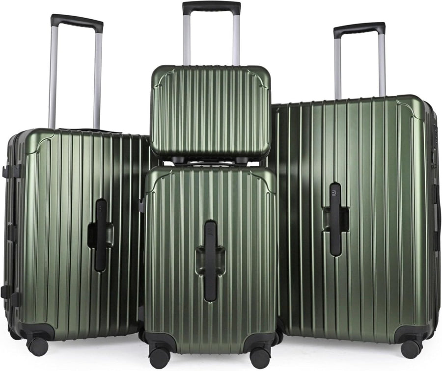 4pc Luggage Set Cabin Medium Large Vanity TSA Lock Spinner Cupholder - Kwikley