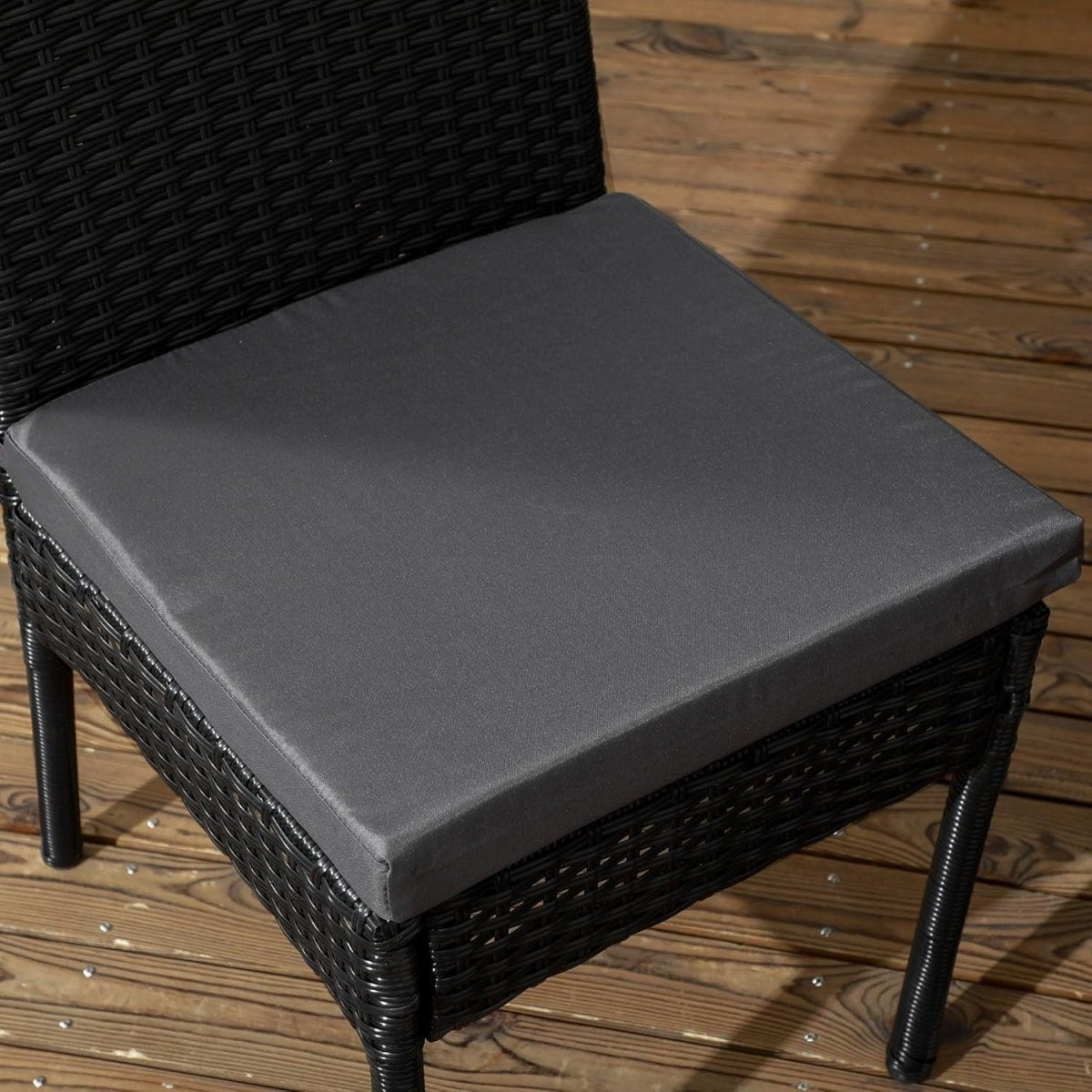 4pc Outdoor Rattan Dining Chairs Set with Cushions Compact Patio Seating - Kwikley