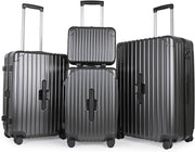 4pc Travel Luggage Set Vanity Cabin Medium Large TSA Lock Spinner Suitcases - Kwikley