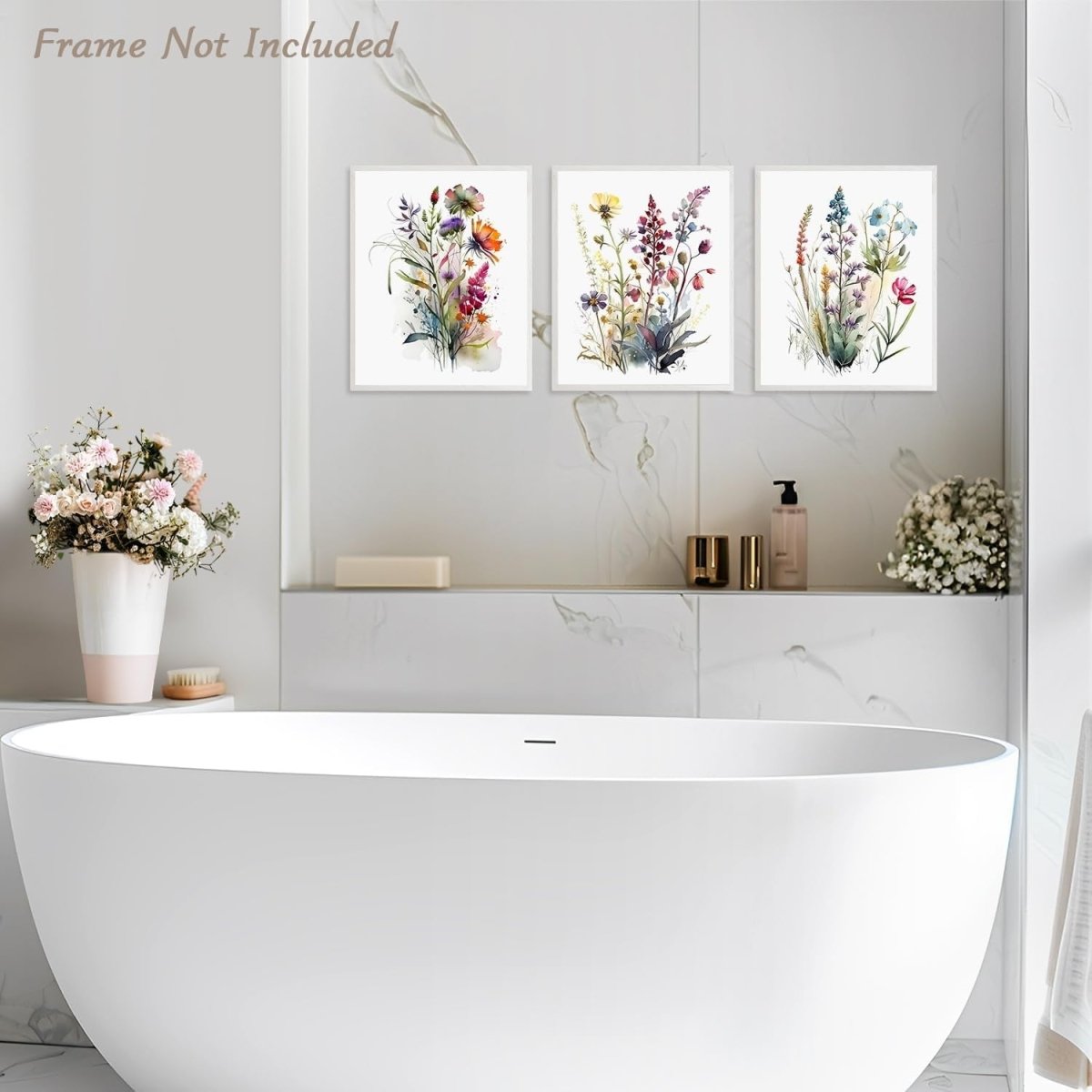 4pcs Watercolour Floral Canvas Wall Art 8x10 Unframed - Kwikley