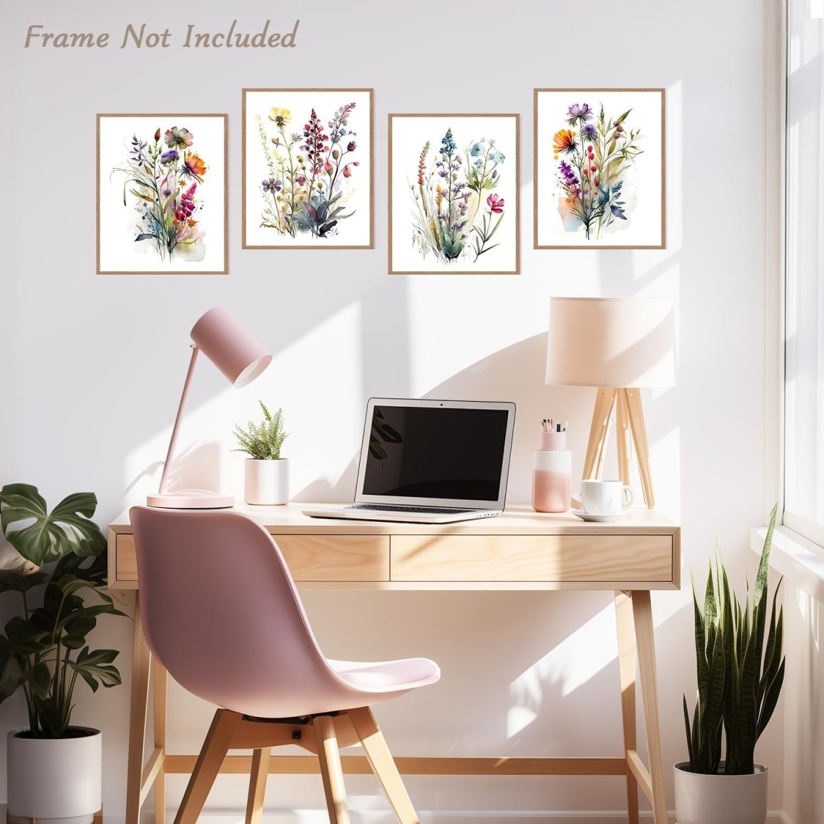 4pcs Watercolour Floral Canvas Wall Art 8x10 Unframed - Kwikley