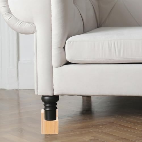 4pcs Wooden Furniture Risers Stackable Chair Leg Extenders Sofa Table 5cm - Kwikley